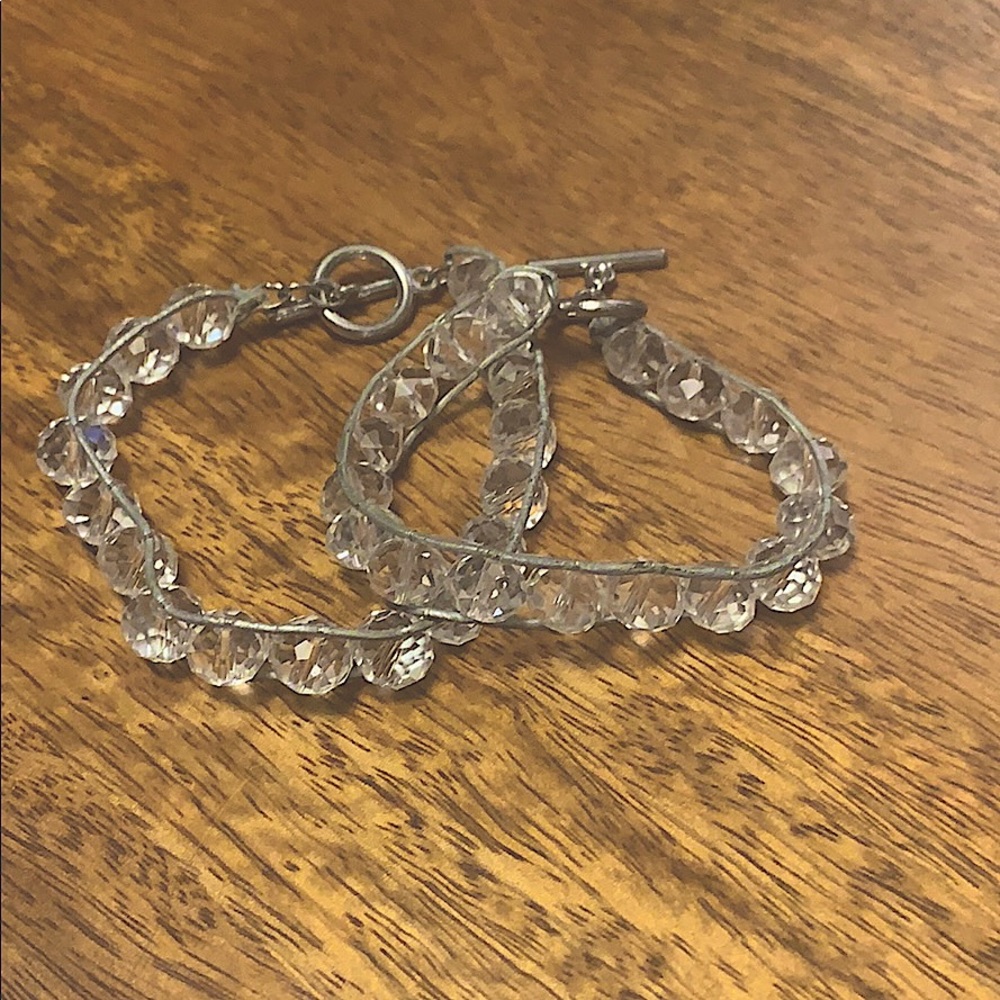 Set of 2 clear bead rope bracelets